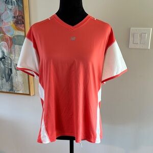 New Balance Coral and White Athletic Shirt